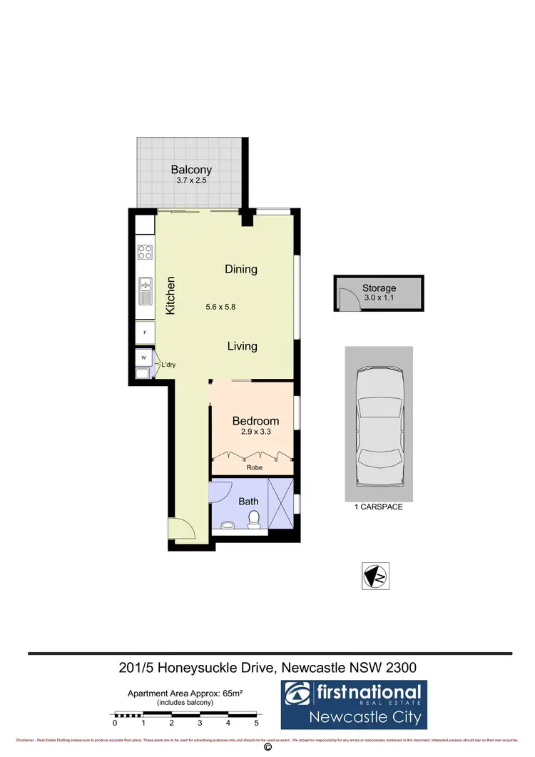 Floorplan of Homely unit listing, 201/5 Honeysuckle Drive, Newcastle NSW 2300