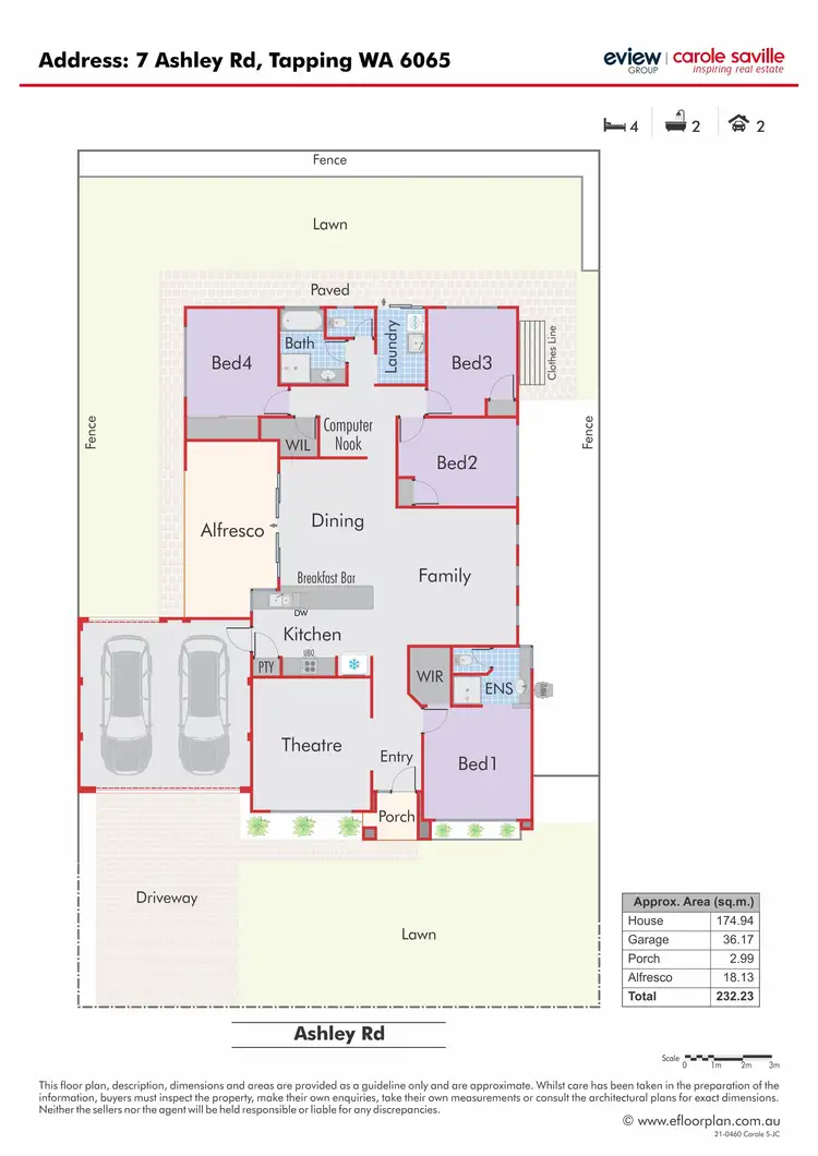Floorplan of Homely house listing, 7 Ashley Road, Tapping WA 6065