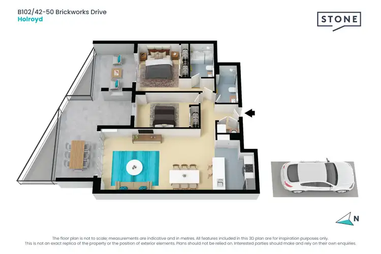 Floorplan of Homely apartment listing, B102/42-50 Brickworks Drive, Holroyd NSW 2142