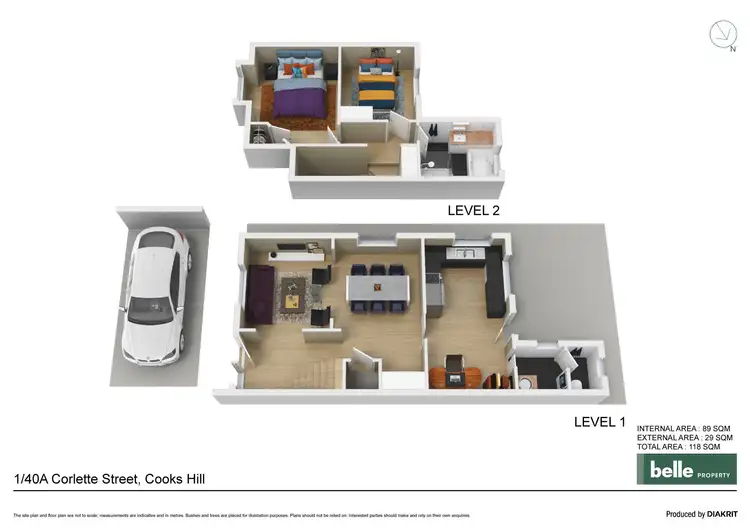 Floorplan of Homely townhouse listing, 1/40a Corlette Street, Cooks Hill NSW 2300