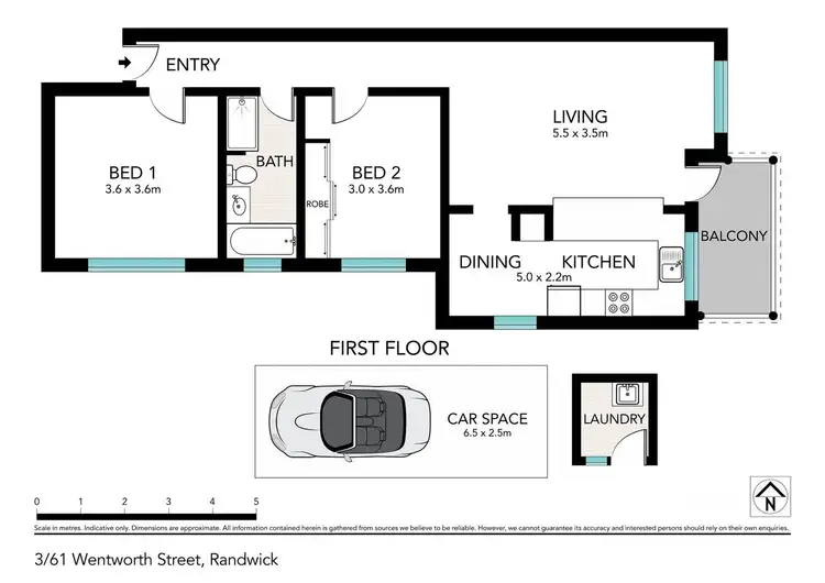 Floorplan of Homely apartment listing, 3/61 Wentworth Street, Randwick NSW 2031