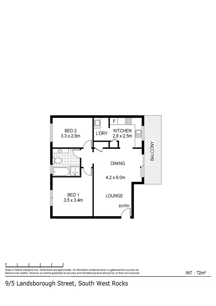 Floorplan of Homely unit listing, 9/5 Landsborough Street, South West Rocks NSW 2431