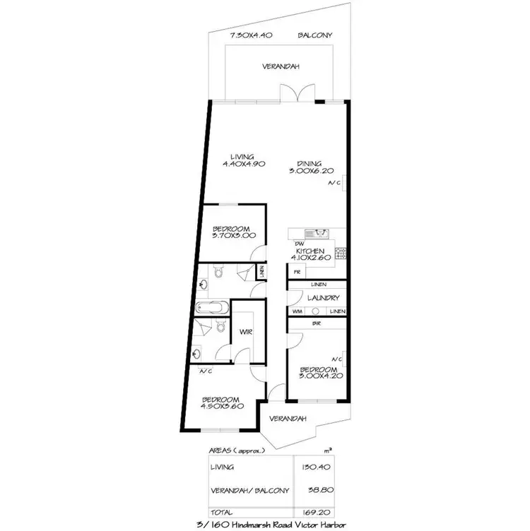 Floorplan of Homely apartment listing, 3/160 Hindmarsh Road, Victor Harbor SA 5211