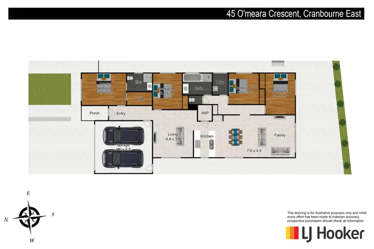 Floorplan of Homely house listing, 45 O'Meara Crescent, Cranbourne East VIC 3977