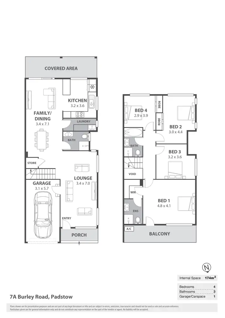 Floorplan of Homely semi-detached listing, 7A Burley Road, Padstow NSW 2211