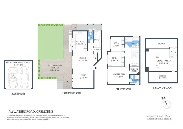 Floorplan of Homely townhouse listing, 3/52 Waters Road, Cremorne NSW 2090