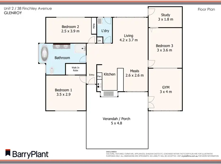 Floorplan of Homely unit listing, 2/38 Finchley Avenue, Glenroy VIC 3046