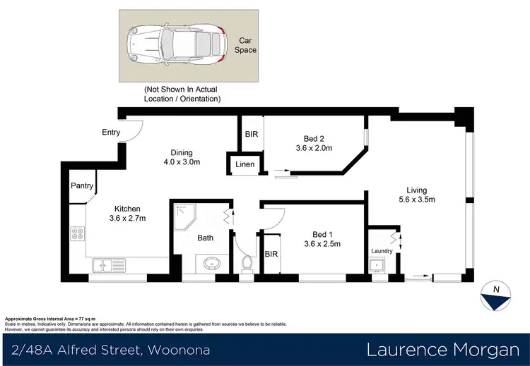 Floorplan of Homely unit listing, 2/48A Alfred Street, Woonona NSW 2517