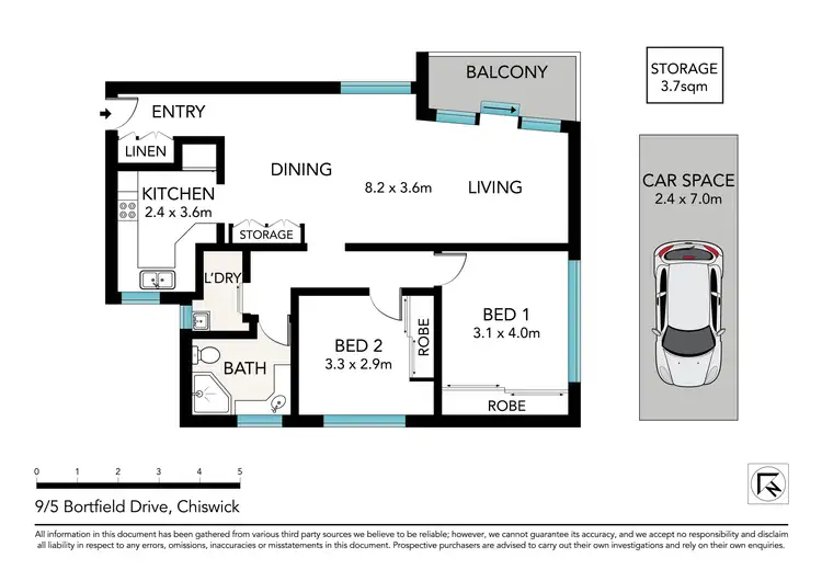 Floorplan of Homely apartment listing, 9/5 Bortfield Drive, Chiswick NSW 2046