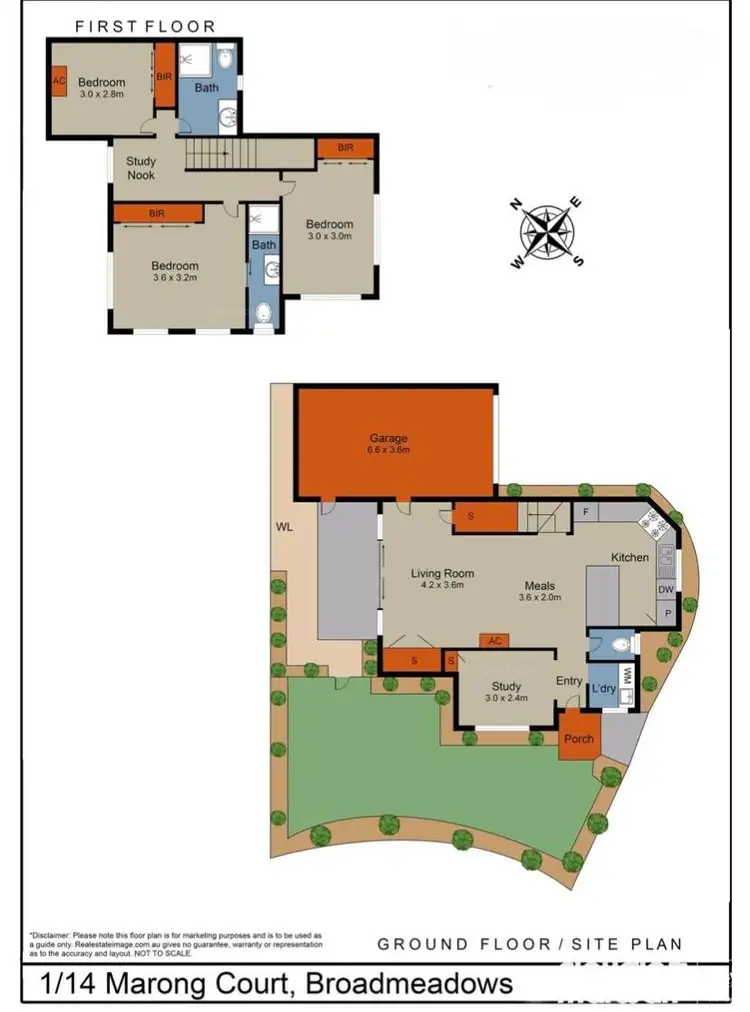 Floorplan of Homely townhouse listing, 1/14 Marong Court, Broadmeadows VIC 3047