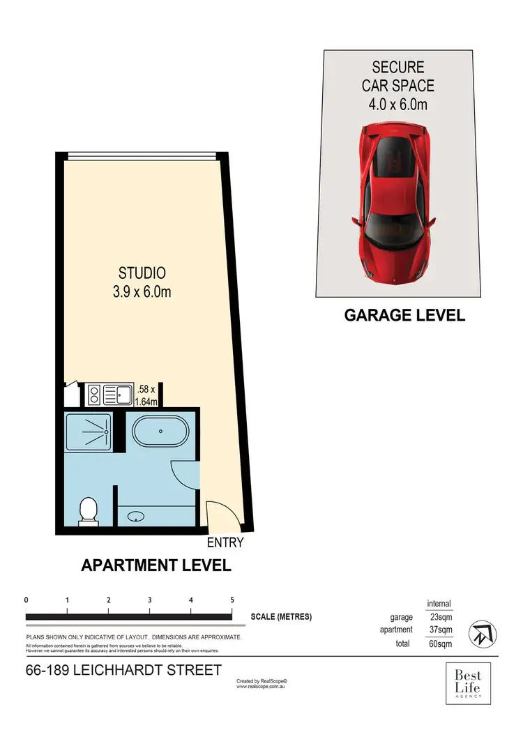 Floorplan of Homely studio listing, 66/189 Leichhardt Street, Spring Hill QLD 4000