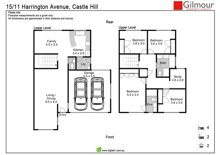 Floorplan of Homely townhouse listing, 15/11 Harrington Avenue, Castle Hill NSW 2154