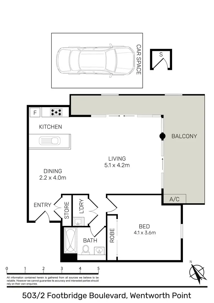Floorplan of Homely apartment listing, 503/2 Footbridge Boulevard, Wentworth Point NSW 2127