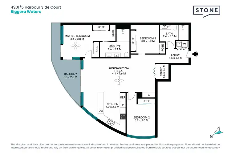 Floorplan of Homely apartment listing, 4901/5 Harbour Side Court, Biggera Waters QLD 4216