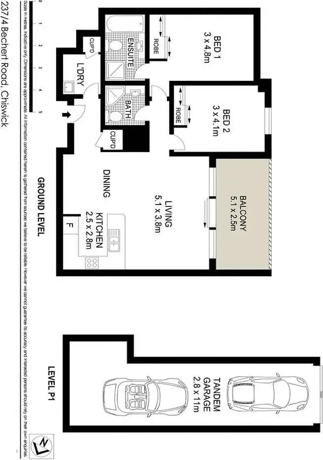 Floorplan of Homely apartment listing, Level 1/237/4 Bechert Road, Chiswick NSW 2046