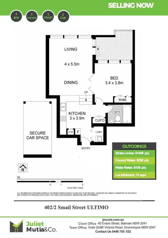 Floorplan of Homely unit listing, 402/2-12 Smail Street, Ultimo NSW 2007