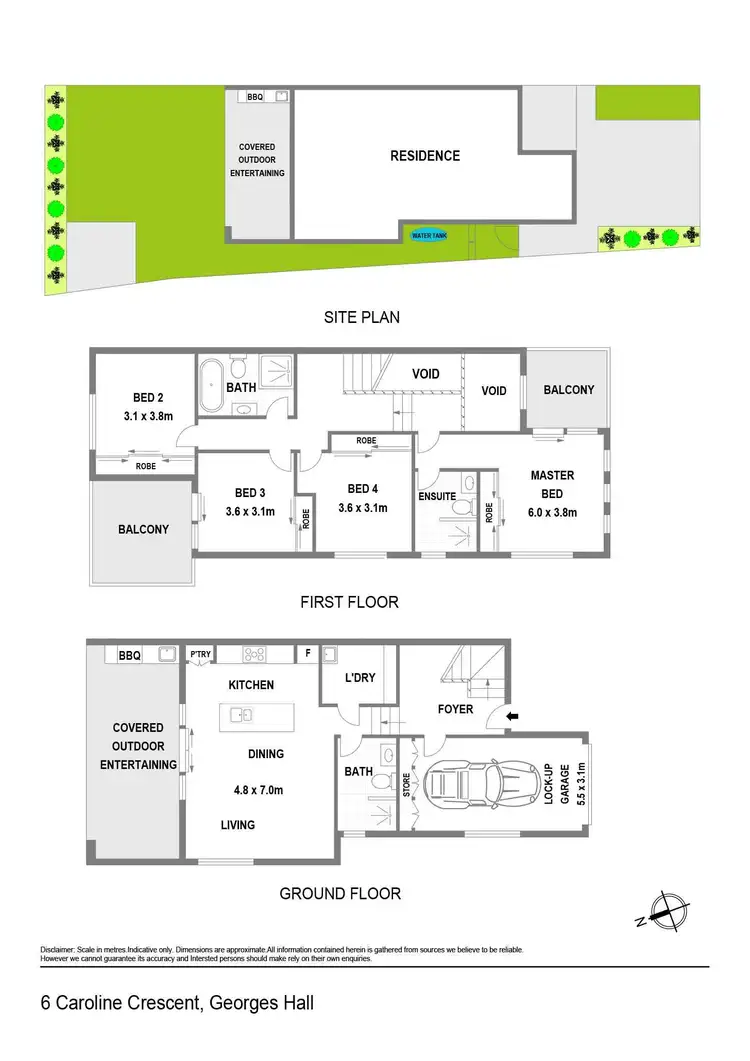 Floorplan of Homely semi-detached listing, 6 Caroline Crescent, Georges Hall NSW 2198