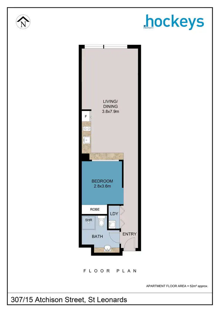 Floorplan of Homely apartment listing, 307/15 Atchison Street, St Leonards NSW 2065
