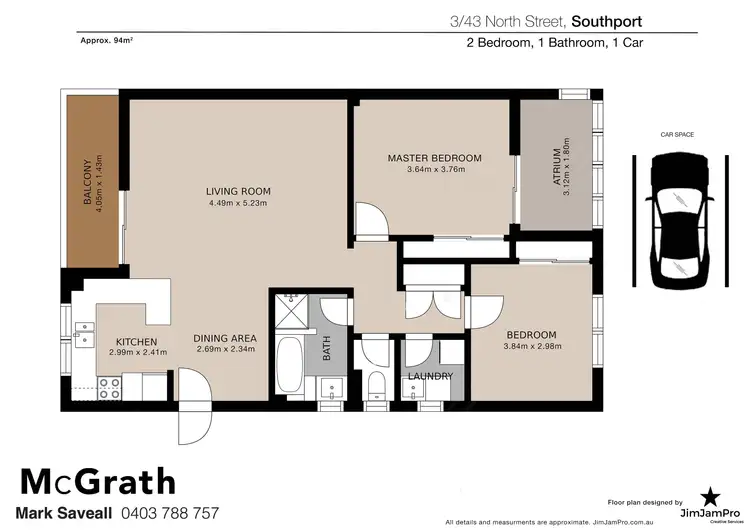 Floorplan of Homely unit listing, 3/43 North Street, Southport QLD 4215