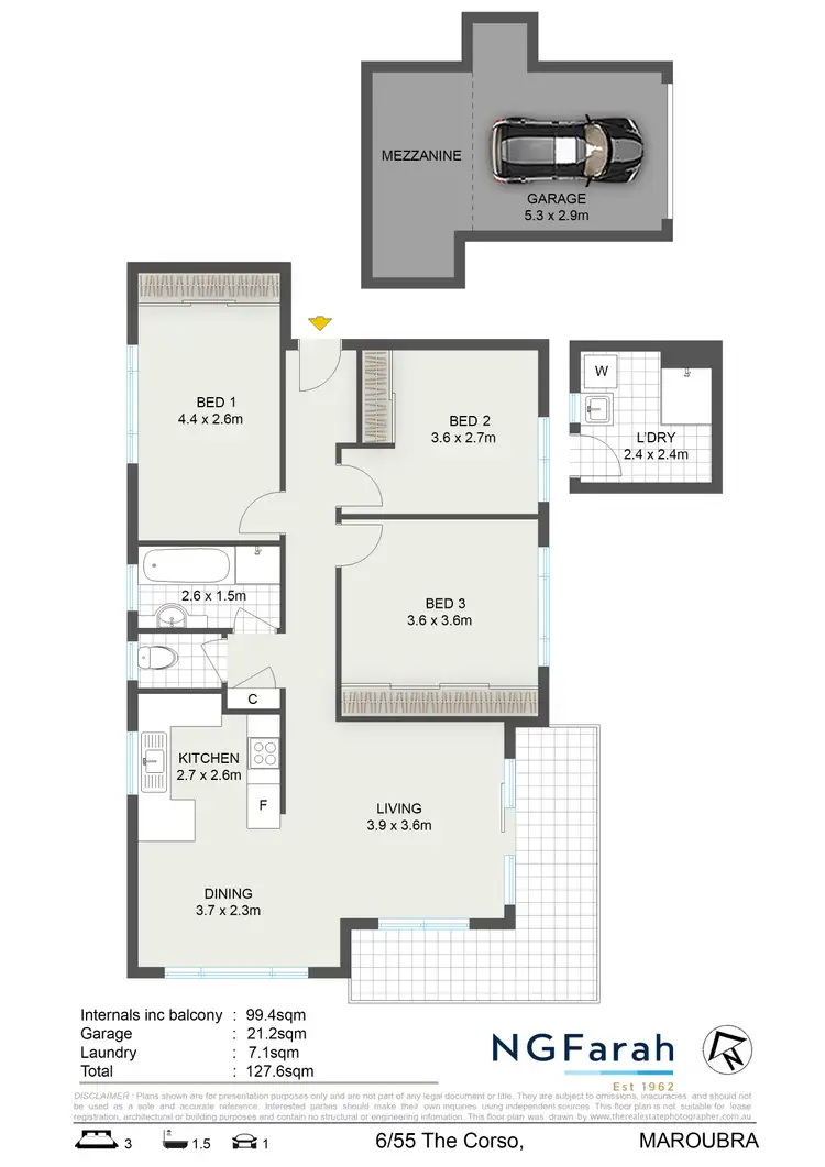 Floorplan of Homely unit listing, 6/55 The Corso, Maroubra NSW 2035