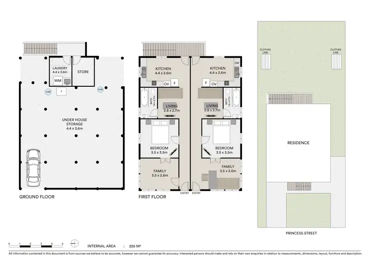 Floorplan of Homely semi-detached listing, 92 Princess Street, Berserker QLD 4701