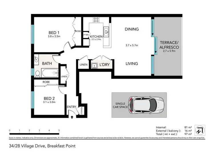 Floorplan of Homely apartment listing, 34/28-32 Village Drive, Breakfast Point NSW 2137