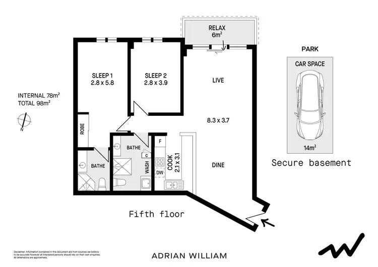 Floorplan of Homely apartment listing, 93/362 Mitchell Road, Alexandria NSW 2015
