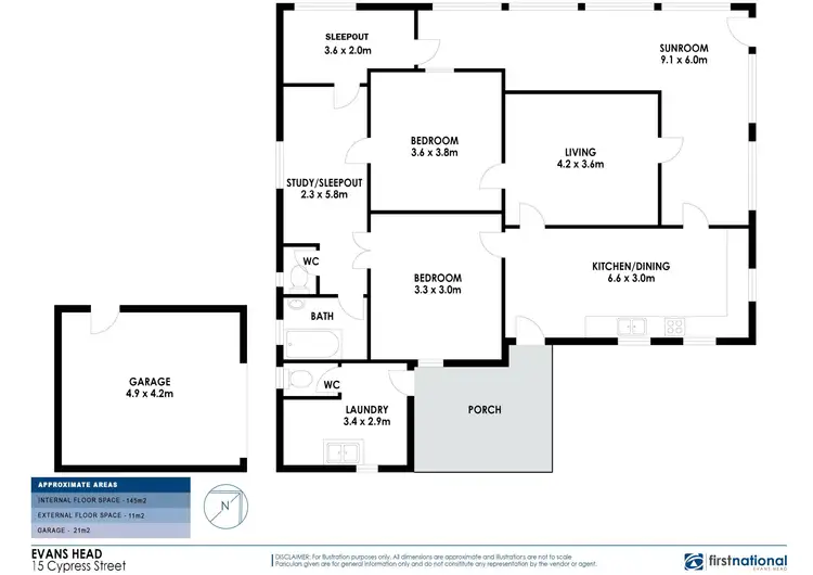 Floorplan of Homely house listing, 15 Cypress Street, Evans Head NSW 2473