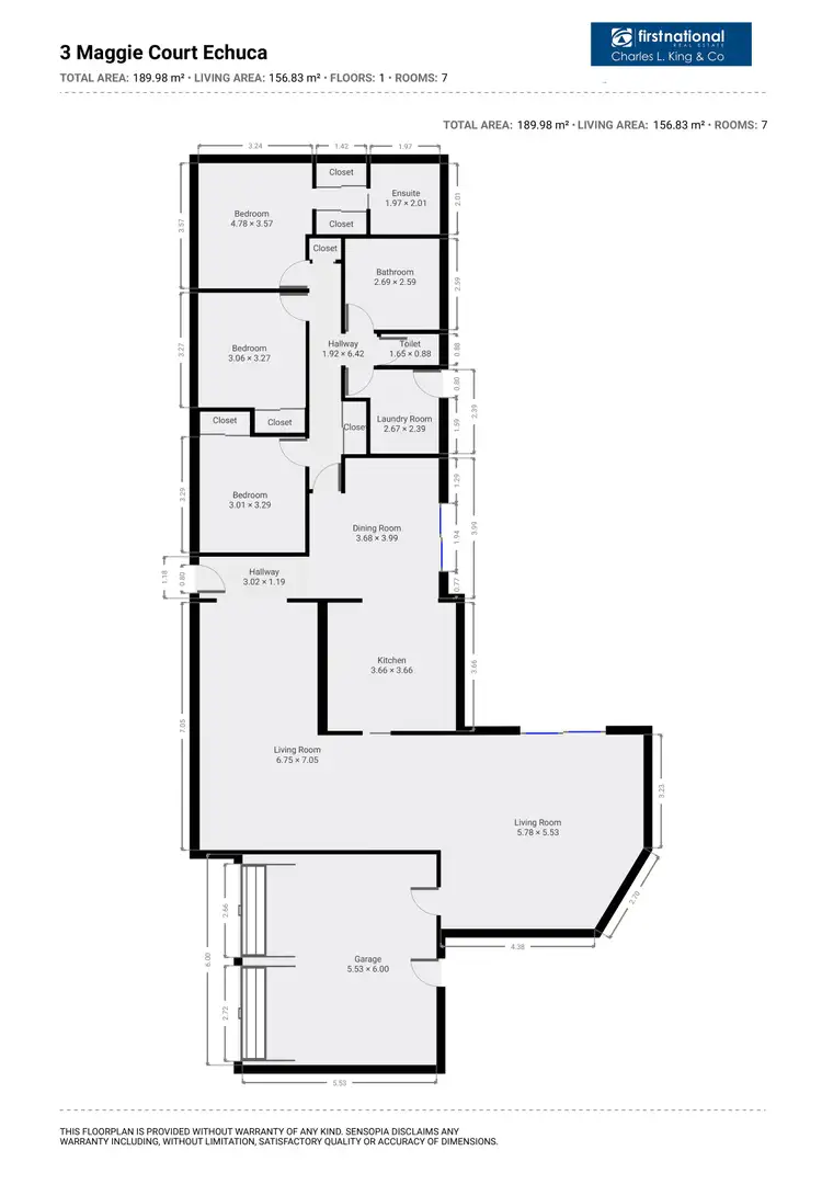 Floorplan of Homely house listing, 3 Maggie Court, Echuca VIC 3564
