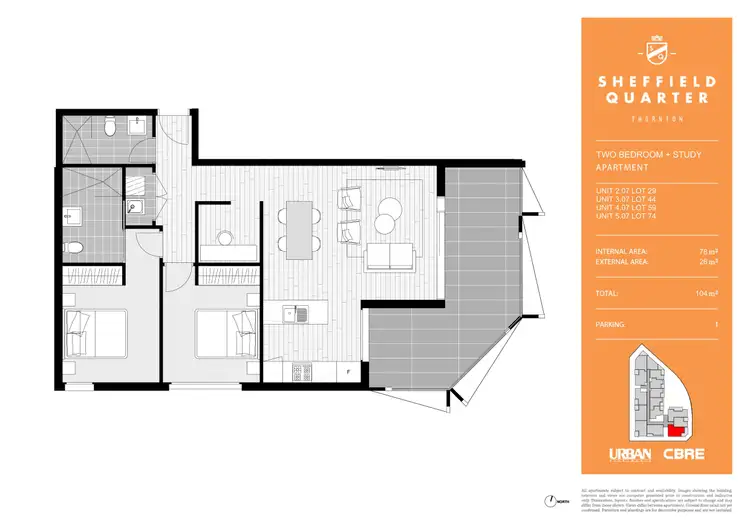 Floorplan of Homely apartment listing, 507/60 Lord Sheffield Circuit, Penrith NSW 2750