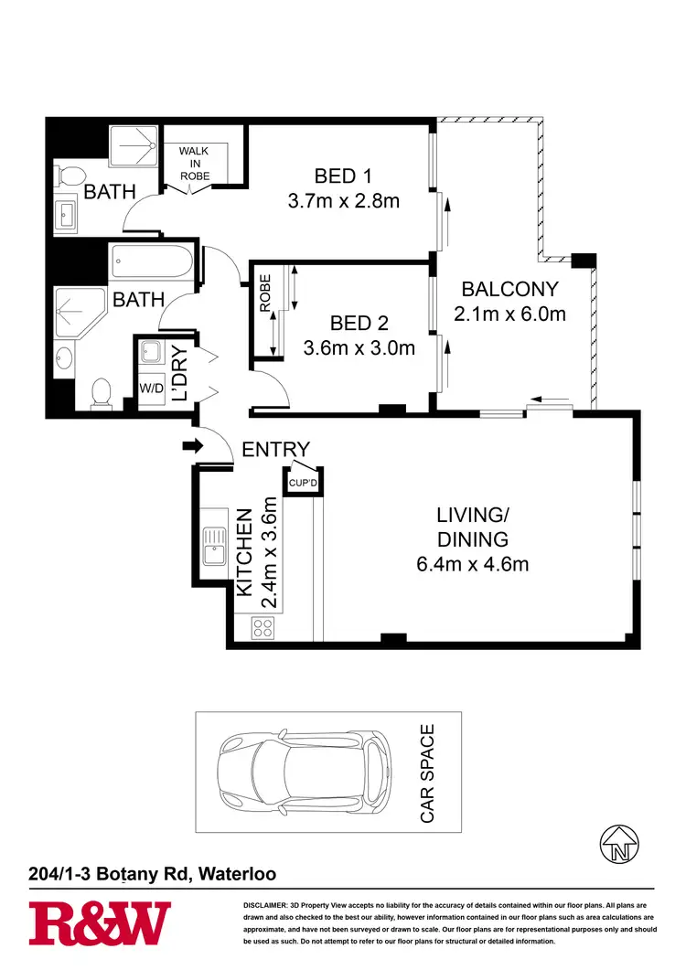 Floorplan of Homely apartment listing, 204/1-3 Botany Road, Waterloo NSW 2017