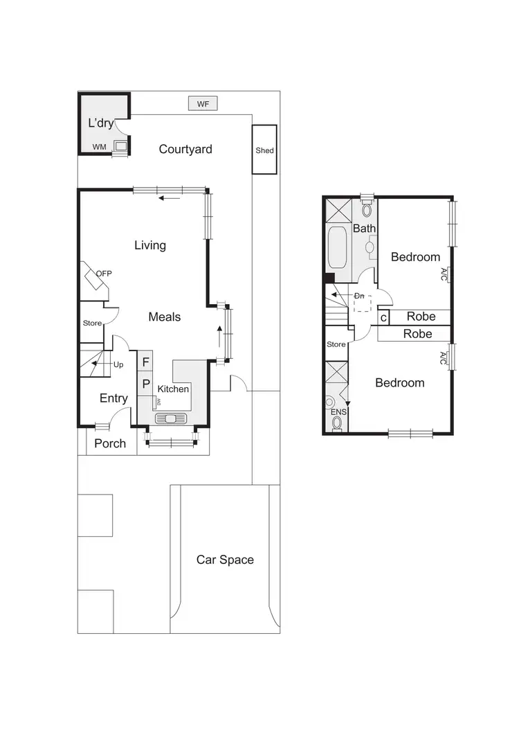 Floorplan of Homely townhouse listing, 2/44 Cambridge Street, Port Melbourne VIC 3207