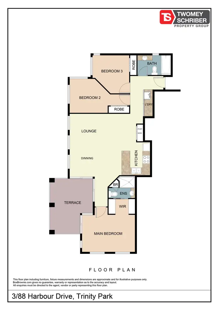 Floorplan of Homely unit listing, 3/88-90 Harbour Drive, Trinity Park QLD 4879