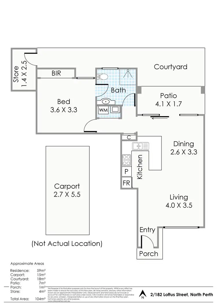 Floorplan of Homely unit listing, 2/182 Loftus Street, North Perth WA 6006