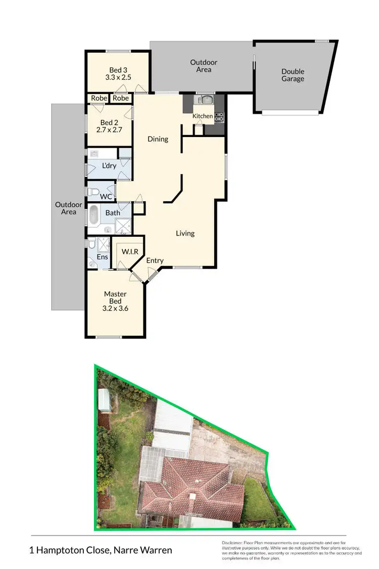 Floorplan of Homely house listing, 1 Hampton Close, Narre Warren VIC 3805