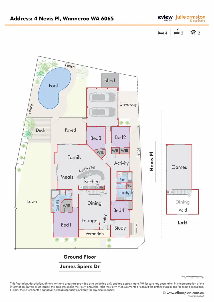 Floorplan of Homely house listing, 4 Nevis Place, Wanneroo WA 6065