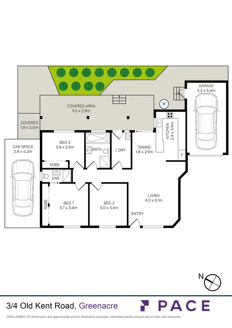Floorplan of Homely villa listing, 3/4 Old Kent Road, Greenacre NSW 2190