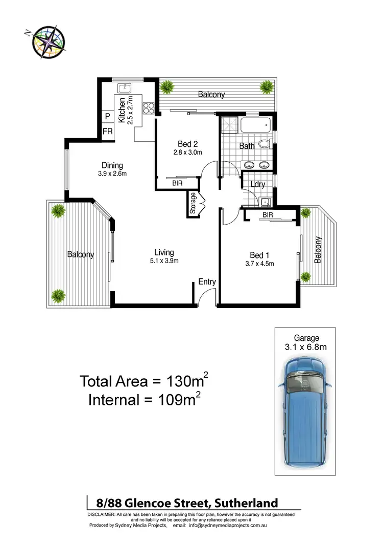 Floorplan of Homely unit listing, 8/84-88 Glencoe Street, Sutherland NSW 2232