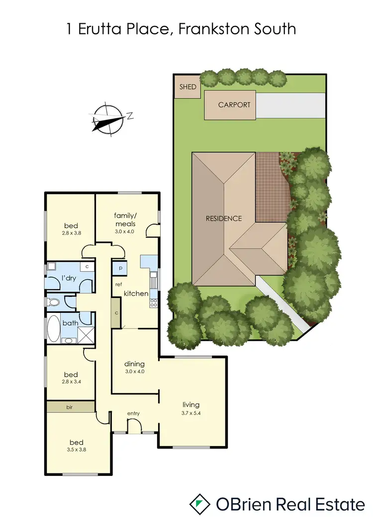 Floorplan of Homely house listing, 1 Erutta Place, Frankston South VIC 3199