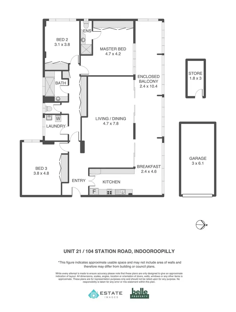 Floorplan of Homely unit listing, 21/104 Station Road, Indooroopilly QLD 4068