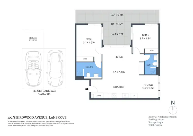 Floorplan of Homely apartment listing, 102/8 Birdwood Avenue, Lane Cove NSW 2066