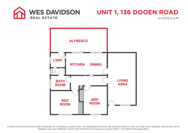 Floorplan of Homely unit listing, 1/136 Dooen Road, Horsham VIC 3400