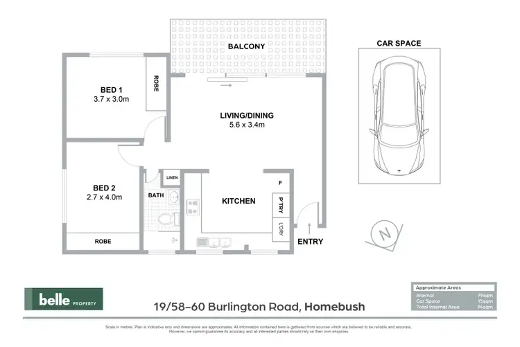 Floorplan of Homely apartment listing, 19/58-60 Burlington Road, Homebush NSW 2140