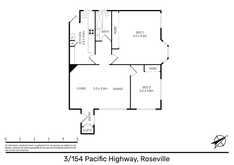 Floorplan of Homely apartment listing, 3/154 Pacific Highway, Roseville NSW 2069