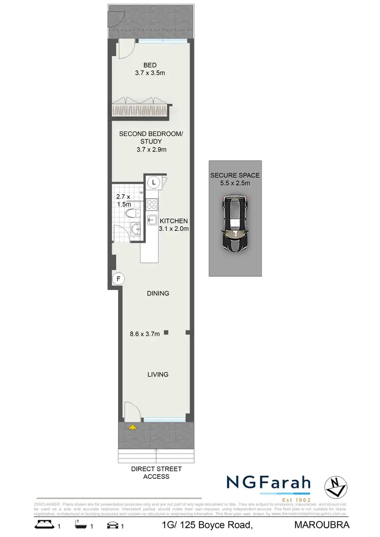 Floorplan of Homely unit listing, 1G/125 Boyce Road, Maroubra NSW 2035