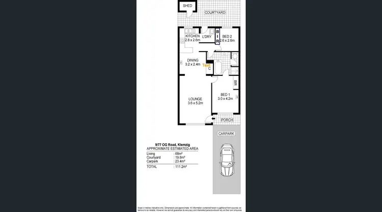Floorplan of Homely unit listing, 9/77 Og Road, Klemzig SA 5087