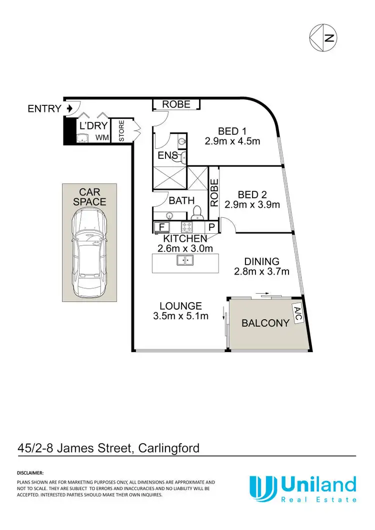 Floorplan of Homely apartment listing, 45/2-8 James Street, Carlingford NSW 2118