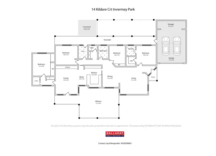 Floorplan of Homely house listing, 14 Kildare Court, Invermay Park VIC 3350