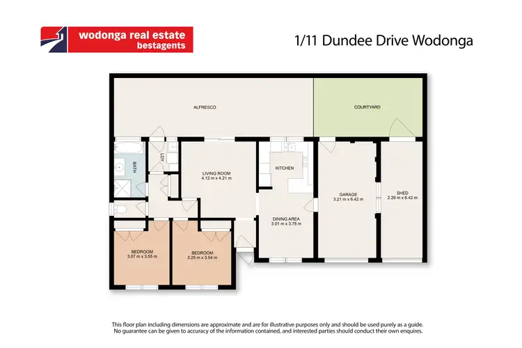 Floorplan of Homely unit listing, 1/11 Dundee Drive, Wodonga VIC 3690
