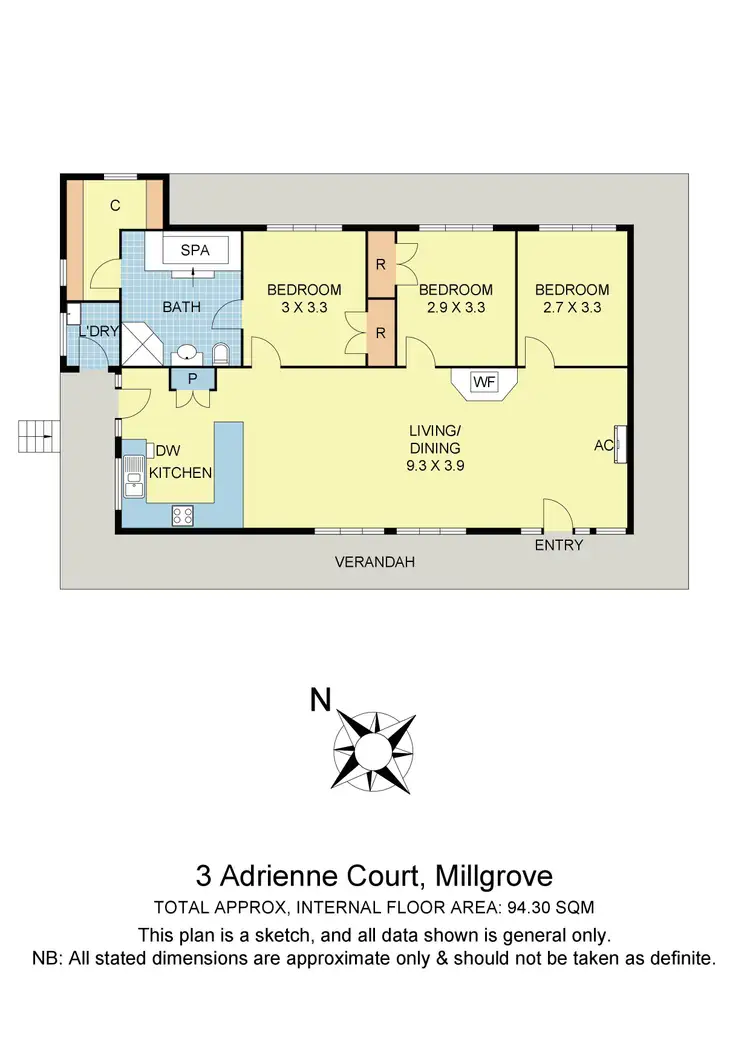 Floorplan of Homely house listing, 3 Adrienne Court, Millgrove VIC 3799